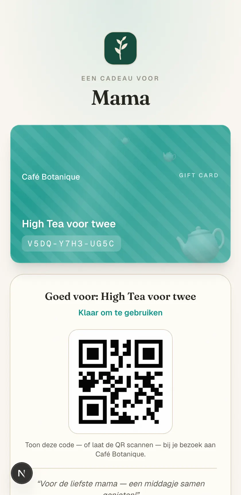 Een cadeau om te onthouden